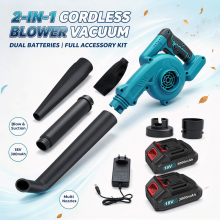 2-in-1 Cordless Leaf Blower & Vacuum, 18V 3000mAh Li-ion, Multi Nozzles Accessories, Handheld Electric Air Blower for Garden Leaves, Car Dust Cleaning