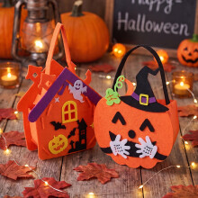 Set of 2 Halloween Theme Trick-or-Treat Bags DIY Craft Kit