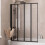 4 Panel 1000 x 1400mm Black Over Bath Glass Shower Screen Folding 1
