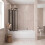 4 Panel 1000 x 1400mm Black Over Bath Glass Shower Screen Folding 3