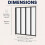 4 Panel 1000 x 1400mm Black Over Bath Glass Shower Screen Folding 4