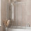 Bathroom 4 Panel Folding Bath Shower Screen Chrome 1000mm Reversible 4mm Glass 1