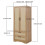Living And Home 2-Door Wardrobe with 2 Drawers 6