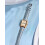 Ladies / Girls Retro Rectangular Quartz Watch/Rose Gold-Toned Case / Blue Strap 3