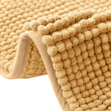 (60x90cm (2.0x3.0ft), Beige) Chenille Bath Mat Soft Absorbent Non Slip Bathroom Rug | Thick Plush 100% Chenille