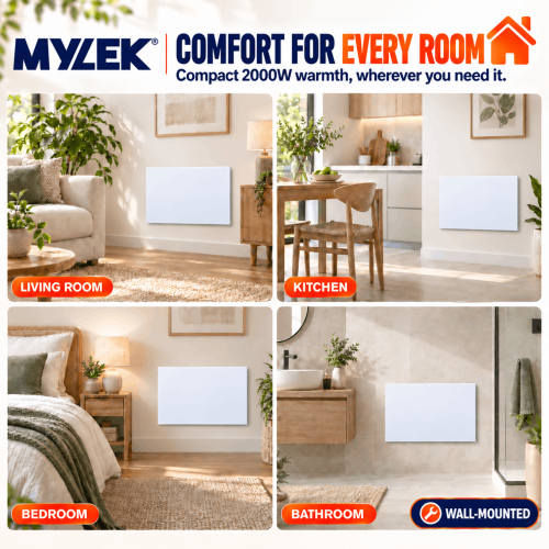 MYLEK (2000w) MYLEK Ultra Slim WiFi Enabled Smart Heater White 2