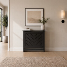 HEATSYNC® Radiator Cover Black Chevron Cabinet Small (W: 85cm / H: 81.5cm / D: 21cm)