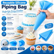 5 Pcs Reusable Icing Piping Bags Silicone Pastry Bags Set for Baking Cookie DIY
