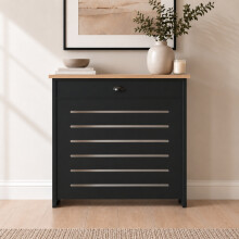 Vale Designs Storage Radiator Cover with Drawer - Black Small 955 x 780mm