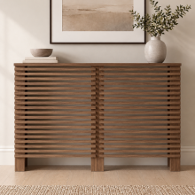 HEATSYNC® Radiator Cover Walnut Horizontal MDF Cabinet Medium (W: 111.5cm / H: 81.5cm / D: 19cm)