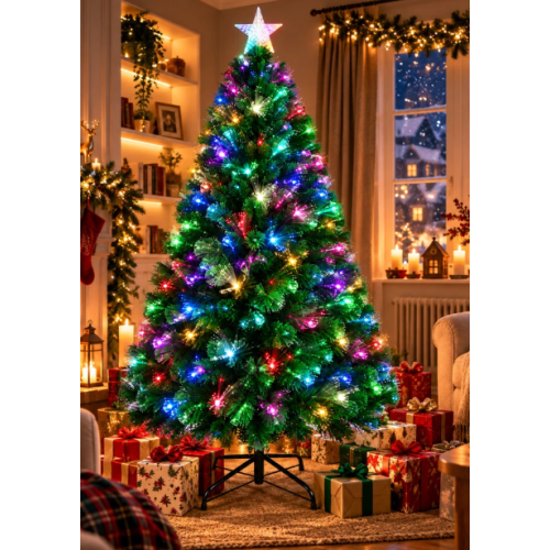 Pre Lit Fiber Optic Christmas Tree Colour Changing 1