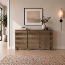 HEATSYNC® Radiator Cover Walnut Horizontal MDF Cabinet Large (W: 150cm / H: 81.5cm / D: 19cm)