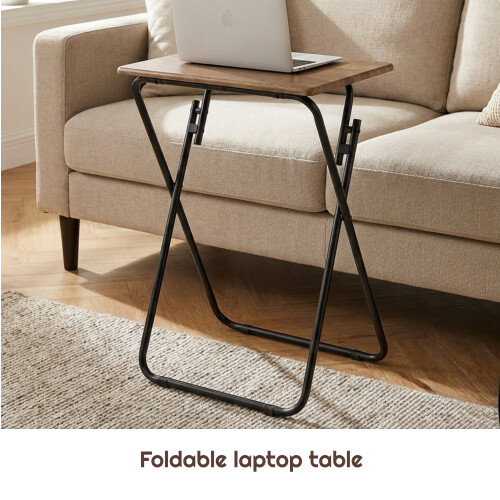 Folding Rustic Oak TV Table Side Computer Desk 1