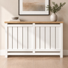 HEATSYNC® Radiator Cover White Vertical MDF Cabinet Medium (W: 111.5cm / H: 81.5cm / D: 19cm)