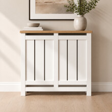 HEATSYNC® Radiator Cover White Vertical MDF Cabinet Small (W: 78cm / H: 81.5cm / D: 19cm)