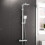 NES Home Modern Square Exposed Thermostatic Mixer Shower Set Shower Head and Handheld 5