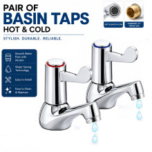 Bathroom Basin Tap Chrome Lever Hot & Cold Water