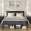 VASAGLE VASAGLE King Bed Frame, with Upholstered Headboard, 150 x 200 cm 1