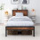 DUMEE Single Bed Frames with Wooden Storage Headboard, No Box Spring Needed 1