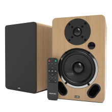 AZATOM Bookshelf Speakers | Bluetooth | 5” Carbon Fibre driver & Silk Tweeter | 24bit DAC Built-in | Perfect for Streaming Music, Gaming, Vinyl