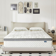 Happiland Double Mattress, 10 Inch Hybrid Mattress 4FT6 with Breathable Memory Foam and Individually Pocket Spring, Medium Firm (135x190x25cm)