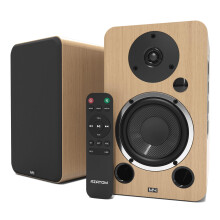 AZATOM Active Bookshelf Speakers 80W | Bluetooth | 4.5” Carbon Fibre driver, Silk Tweeter | 24bit DAC Built-in | Perfect for Music, Gaming, Vinyl