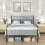 VASAGLE VASAGLE Double Bed Frame, with Upholstered Headboard, 135 x 190 cm 1