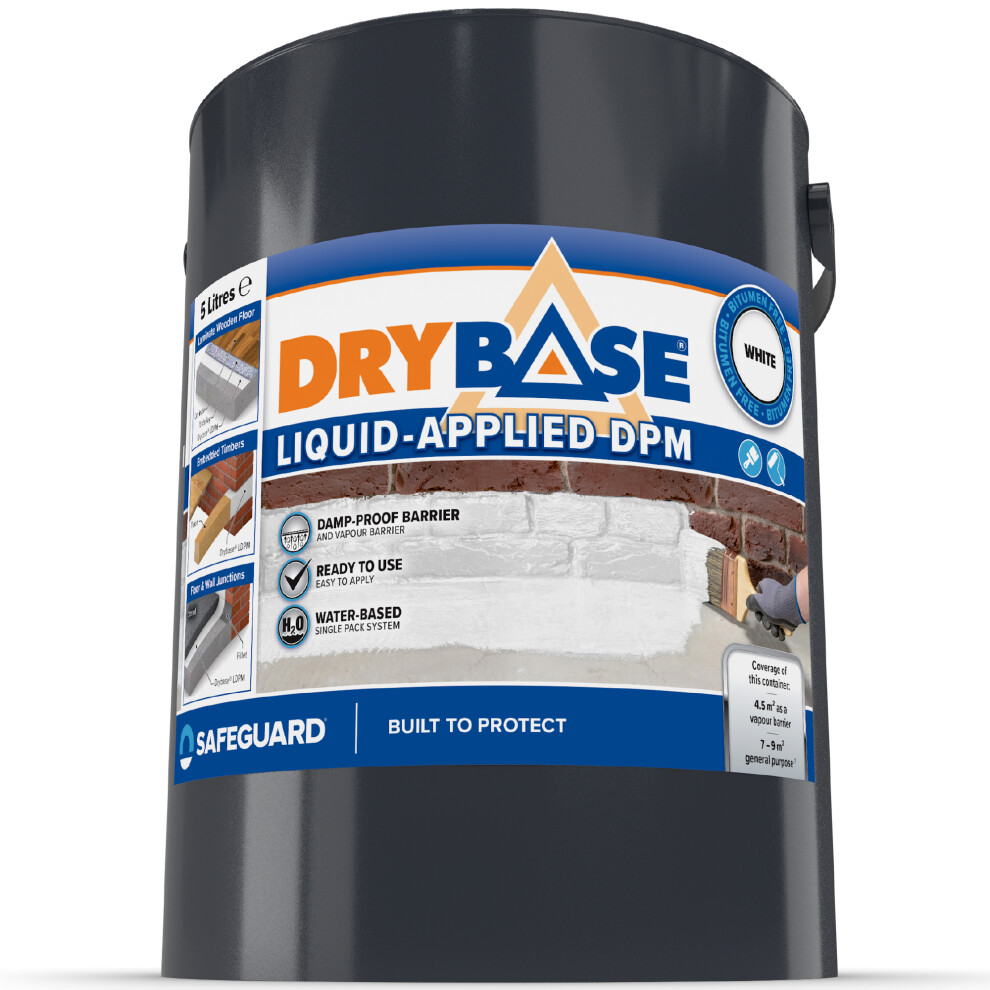 Drybase Liquid-Applied DPM - Damp Proof Membrane - 5L - White - Image 3