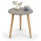 (Grey) 40cm Round Side Table 50cm Tall 3 Wooden Legs 1