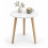 (White) 40cm Round Side Table 50cm Tall 3 Wooden Legs 1