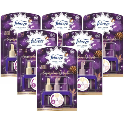 Febreze 6 x 20ml Febreze 3Volution Plug in refill - SugarPlum Delight