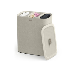 Joseph Joseph Tota - Trio 90-litre Laundry Separation Basket with lid, 3 Removable Washing Bags with Handles- Ecru