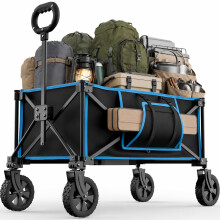 Camping Trolley on Wheels 100-140L Folding Wagon Beach Trolley Cart