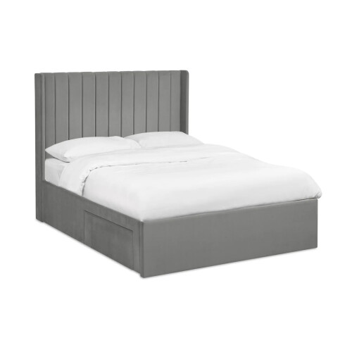 Leila Steel Grey150cm Kingsize Bed 1