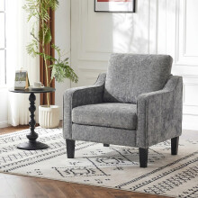 (Dark Grey)Modern Armchair with High Back,Cushion