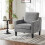 (Dark Grey)Modern Armchair with High Back,Cushion 1