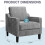 (Dark Grey)Modern Armchair with High Back,Cushion 2