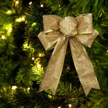 10Pcs Christmas Bows Ribbon Bowknot Christmas Tree Ornaments