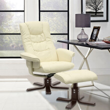 Upholstered Swivel Recliner Chair with Ottoman