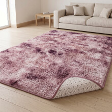 (200cm x 290cm (6ft 7" x 9ft 6"), Tie-Dye Lilac Shaggy Rugs) Fluffy Rug Non-Slip Shaggy Rugs Living Room Carpet