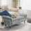 (Light grey) TLGREEN Ottoman Storage Padded Bench 8