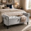 (Light grey) TLGREEN Ottoman Storage Padded Bench 3