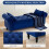 (Blue) TLGREEN Ottoman Storage Padded Bench 6