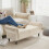 (Beige) TLGREEN Ottoman Storage Padded Bench 9