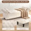 (Beige) TLGREEN Ottoman Storage Padded Bench 6