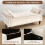 (Beige) TLGREEN Ottoman Storage Padded Bench 4