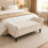 (Beige) TLGREEN Ottoman Storage Padded Bench 3