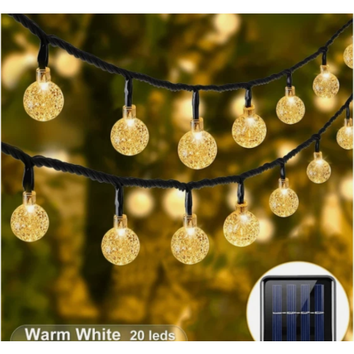  Warm White LED Solar Ball String Lights for Garden