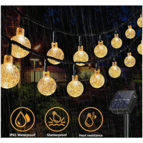  Warm White LED Solar Ball String Lights for Garden 1