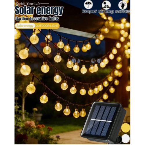  Warm White LED Solar Ball String Lights for Garden 2